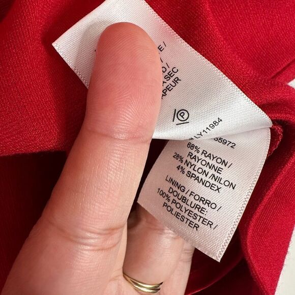 Laundry Red Pieced V-neck Mini Sleeveless Cocktail Dress Size 4 - Picture 12 of 12